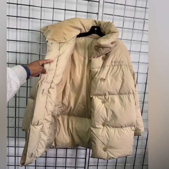 Acne Studios Belted Quilted Cotton-Blend Down Puffer Jacket in Beige Size 30 - Picture 9 of 10